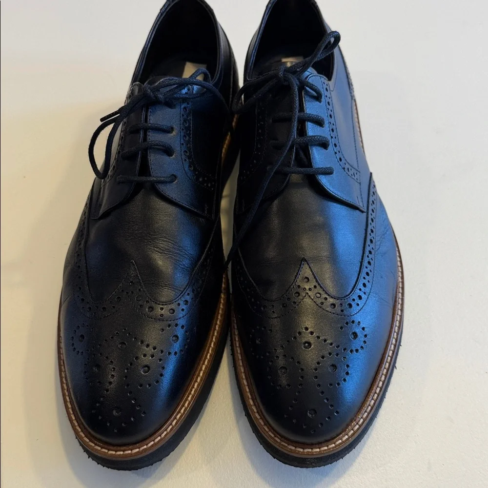Joseph Abboud Classic Black Men's Dress Shoes Sz 11.D. NWOB. Tub3